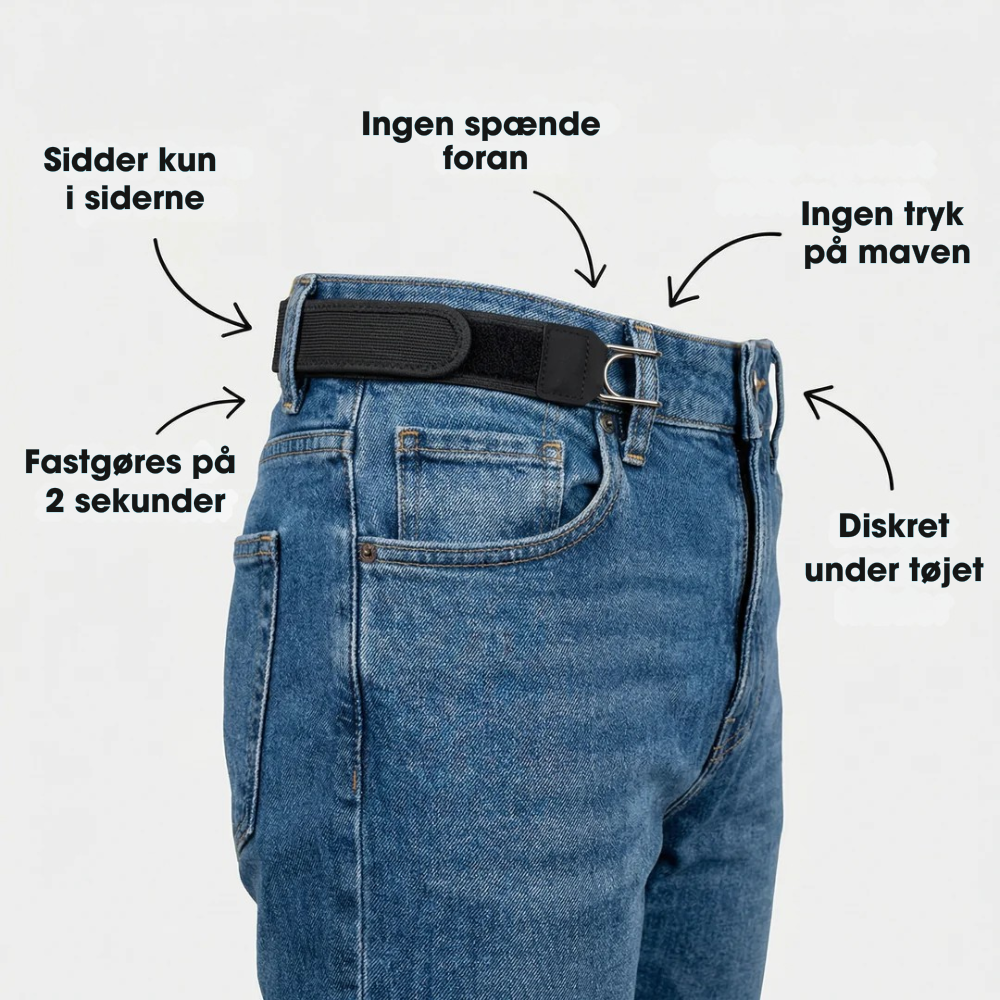 ClipBelt™ – Ingen spænder, ingen tryk