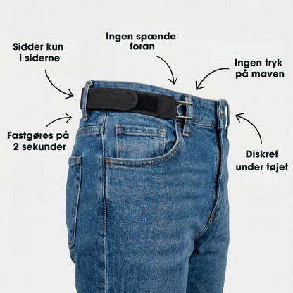 ClipBelt™ – Ingen spænder, ingen tryk